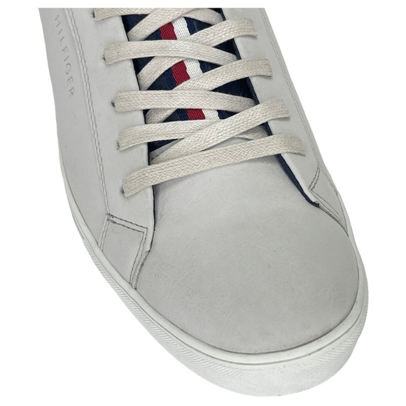 Tommy Hilfiger McNeil Cream Faux Leather Mens Sneakers 12M - Picture 4 of 16